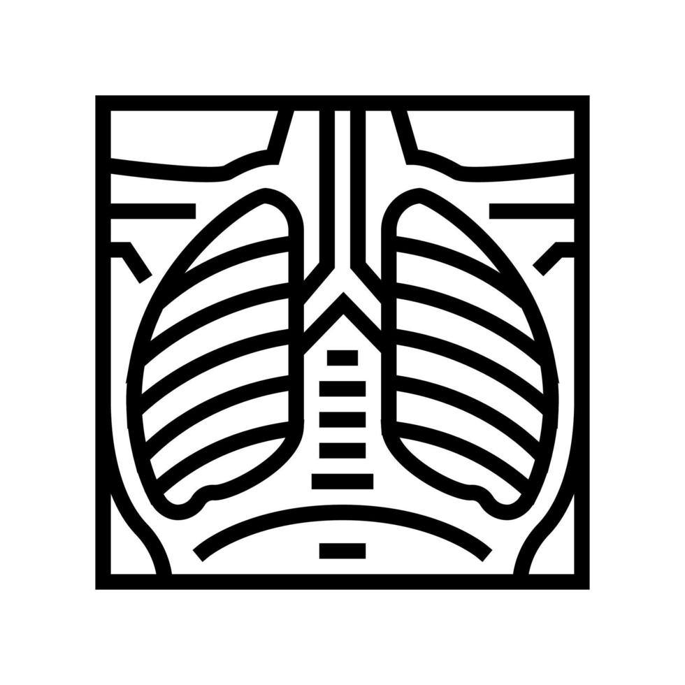 Lunge Röntgenlinie Symbol Vektor Illustration