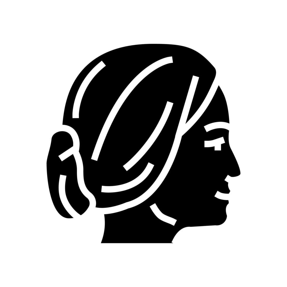 Gesicht weibliche Glyphen-Symbol-Vektor-Illustration vektor