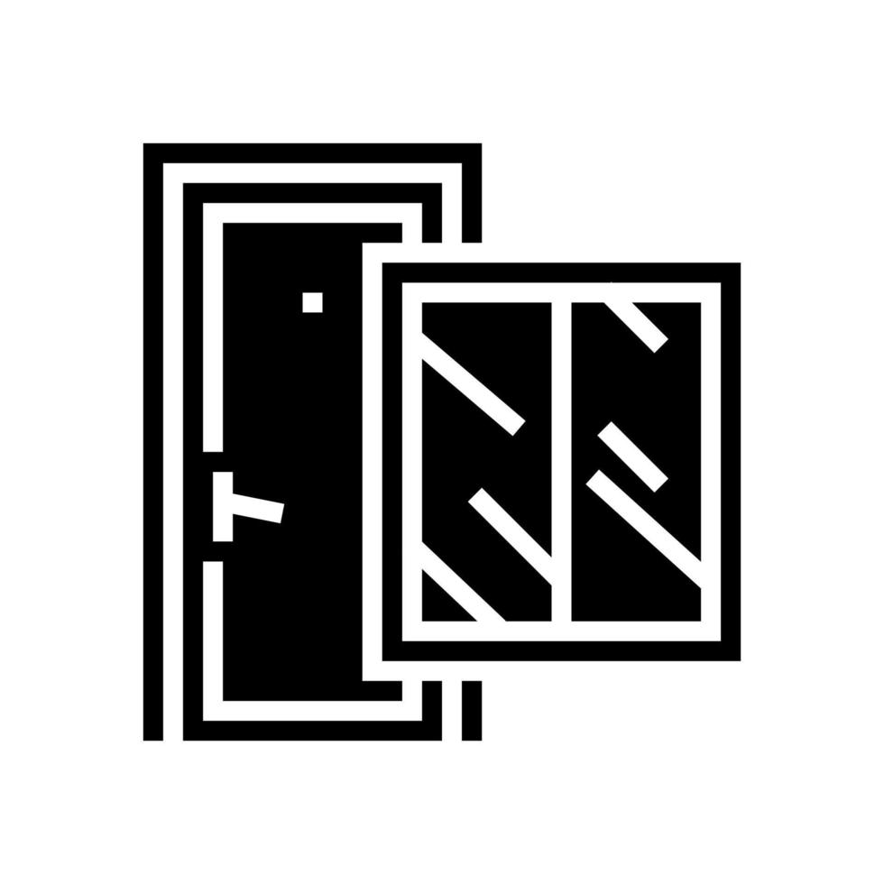 Fenster- und Tür-Glyphen-Symbol-Vektor-Illustration vektor