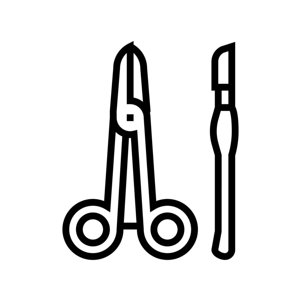 ausrüstung chirurgie linie symbol vektor illustration