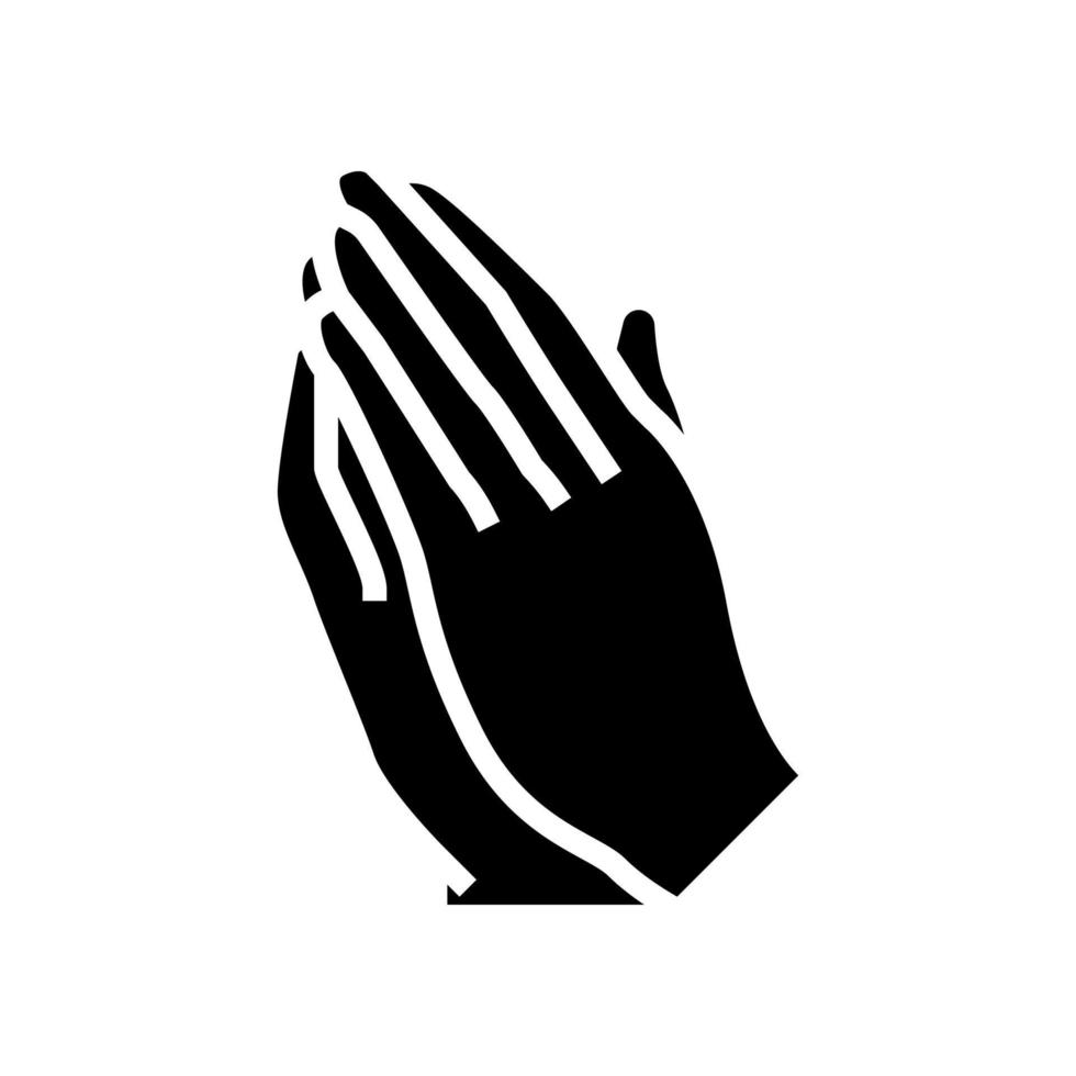 beten Handgeste Glyphe Symbol Vektor Illustration