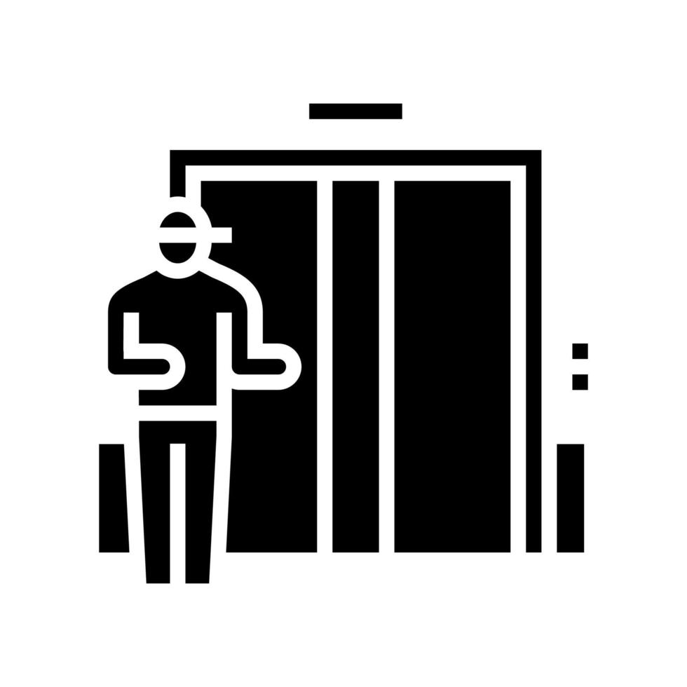 Aufzug im Gebäude Glyphen-Symbol-Vektor-Illustration vektor