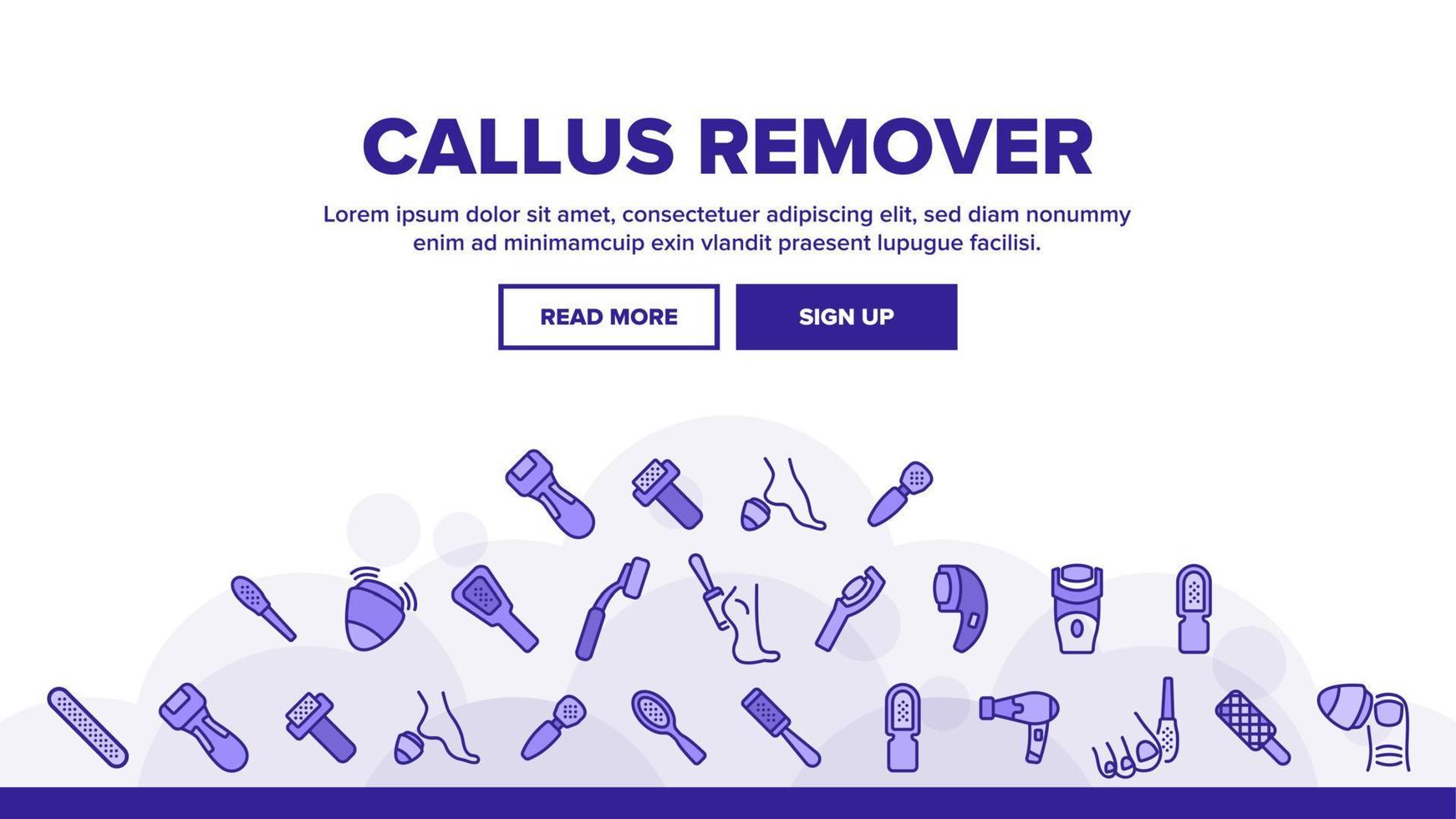 Callus Remover Tool Landing Header Vektor