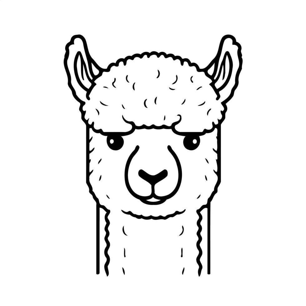 Kamelid-Tierkopf namens Alpaka vektor