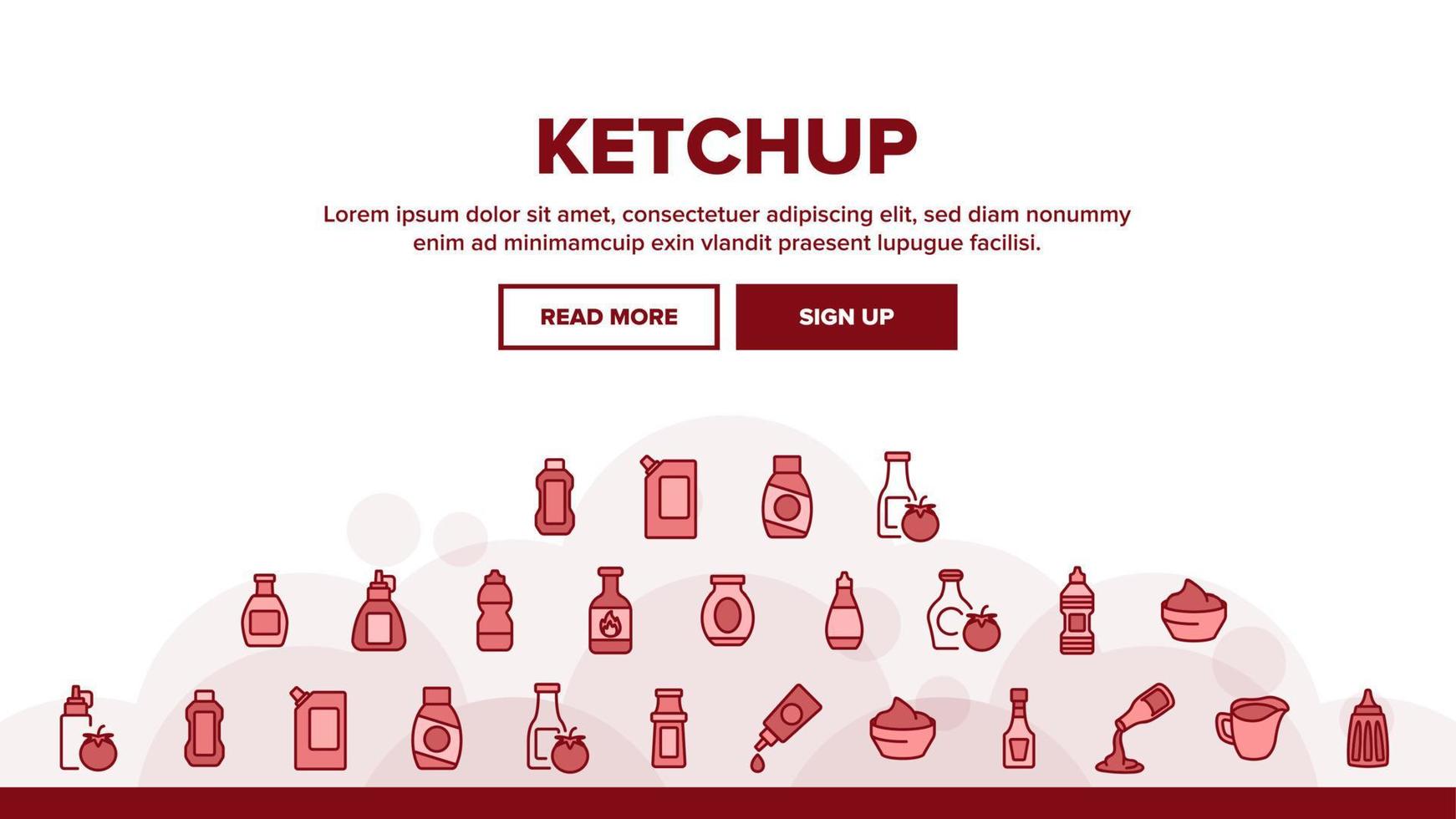 Ketchup-Tomatensauce Landekopfvektor vektor