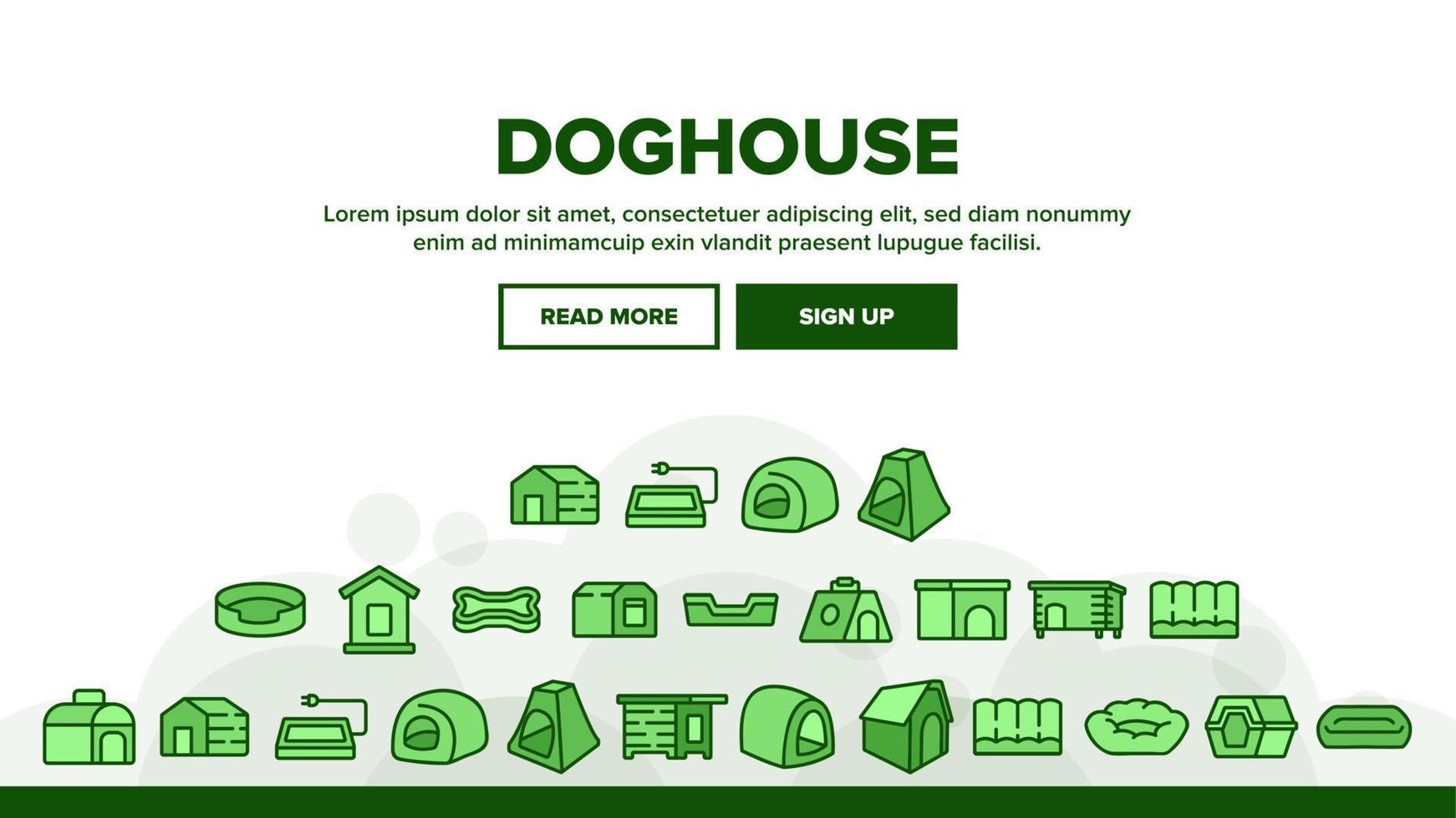 Doghouse Zubehör Landing Header Vektor