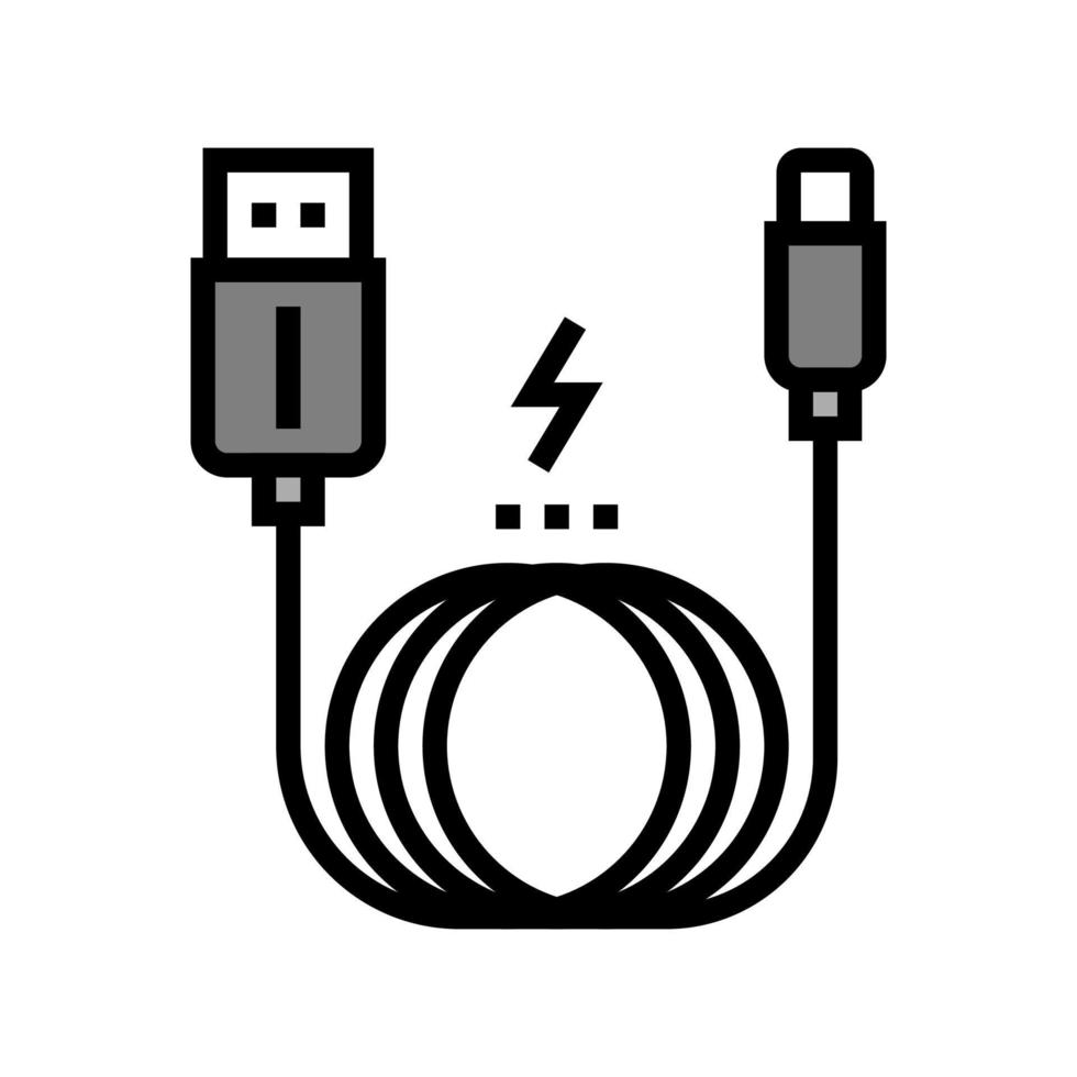 laddning kabel- Färg ikon vektor illustration