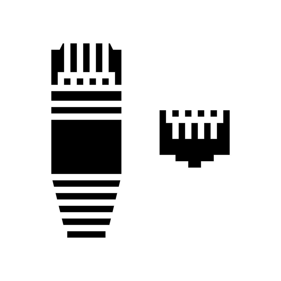 Ethernet-Modem-Glyphen-Symbol-Vektor-Illustration vektor