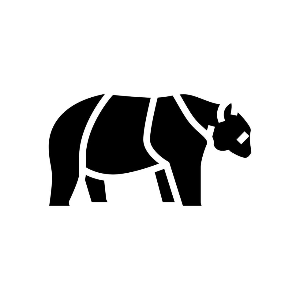 panda djur- i Zoo glyf ikon vektor illustration