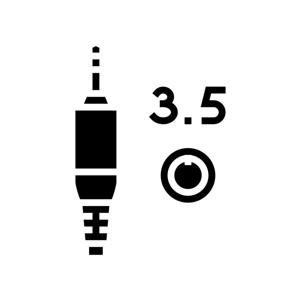 Mini-Buchse 3,5 Glyphen-Symbol-Vektor-Illustration vektor