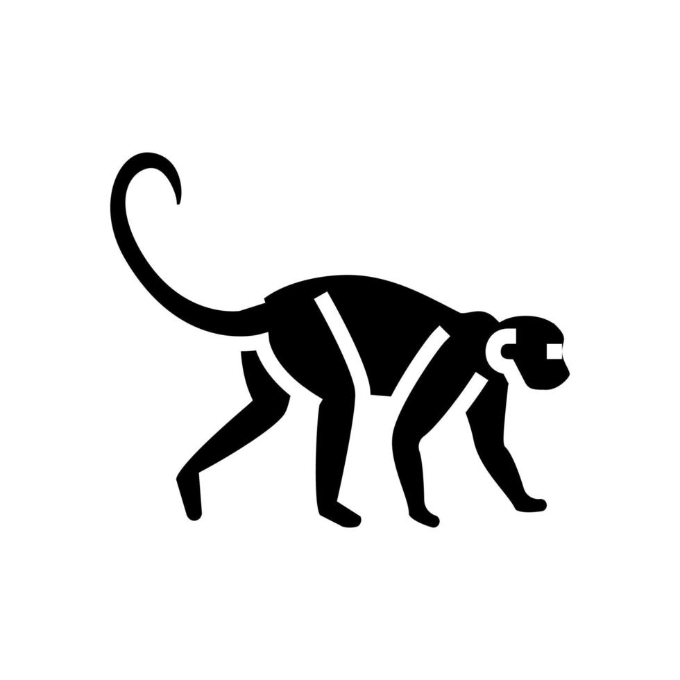 Affentier in der Zoo-Glyphen-Symbolvektorillustration vektor