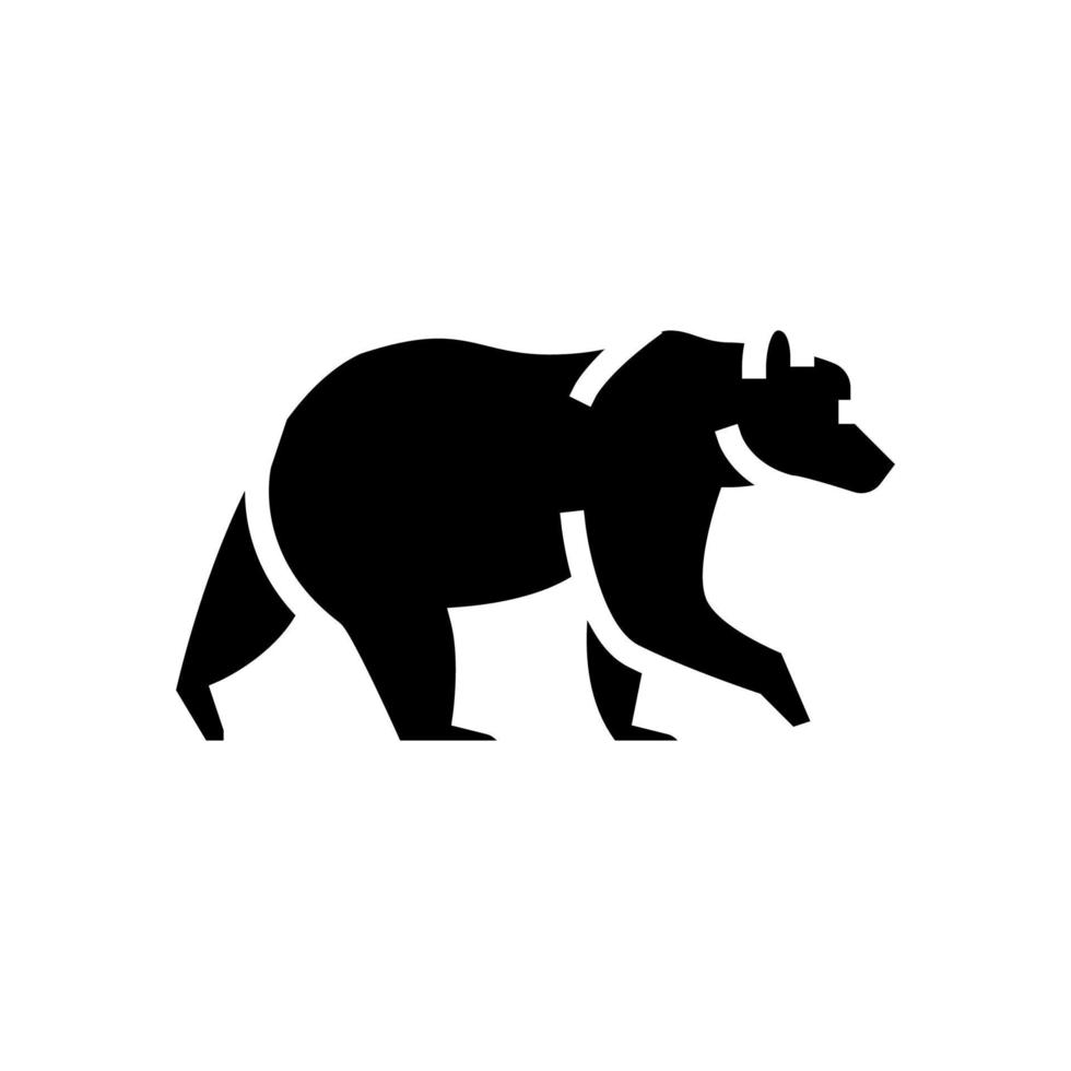 Bärentier in der Zoo-Glyphen-Symbol-Vektorillustration vektor