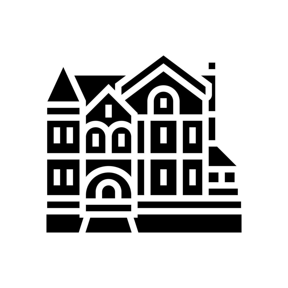 viktorianisches Haus Glyphen-Symbol-Vektor-Illustration vektor