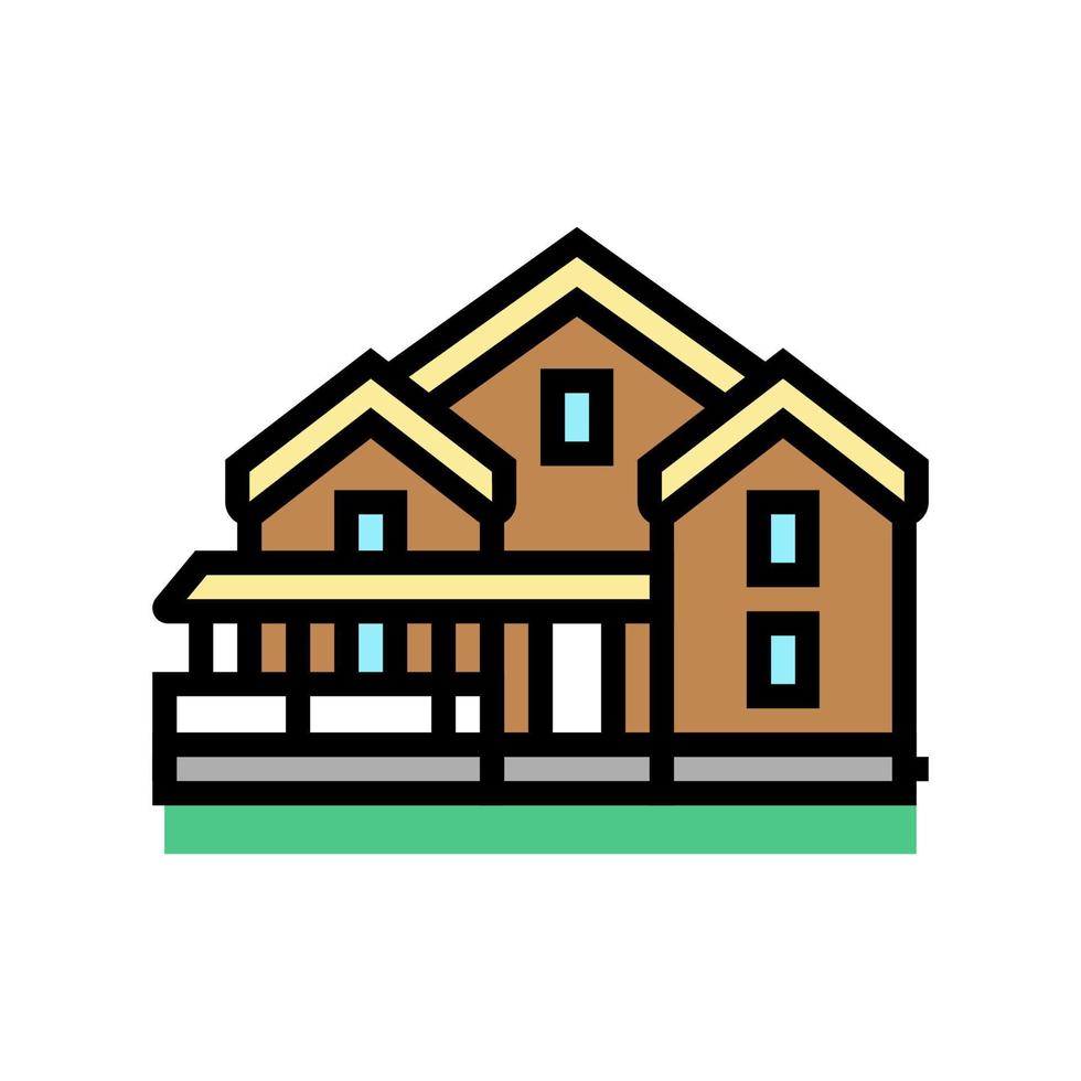 Cottage Haus Farbe Symbol Vektor Illustration