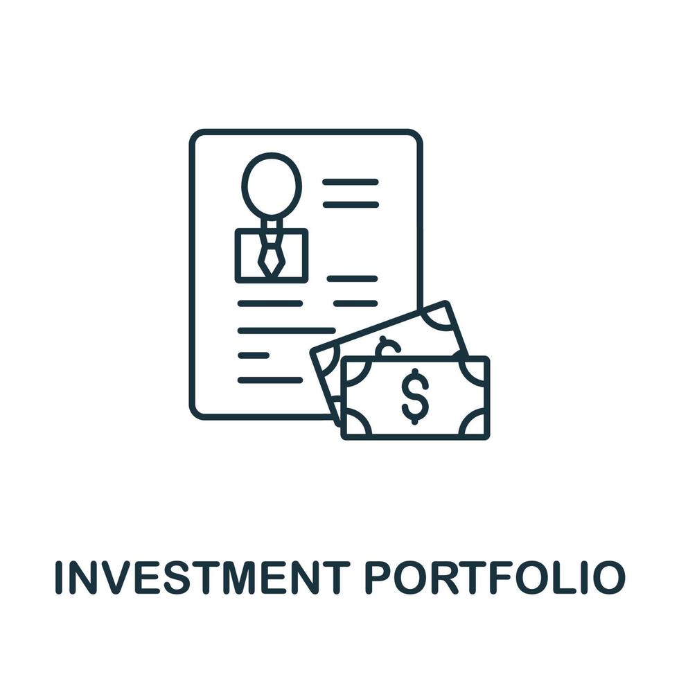 investering portfölj ikon från global företag samling. enkel linje investering portfölj ikon för mallar, webb design och infographics vektor