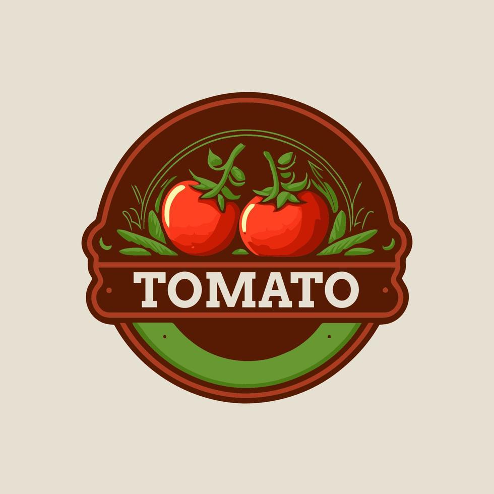 rote Tomate-Logo-Design-Vektor-Illustration vektor