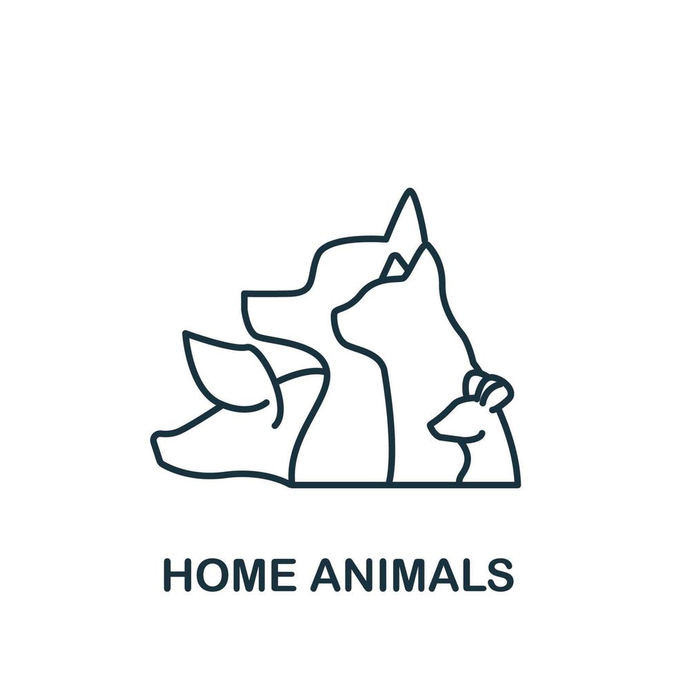 Symbol für heimische Tiere. einfaches Linienelement Heimtiere Symbol für Vorlagen, Webdesign und Infografiken vektor