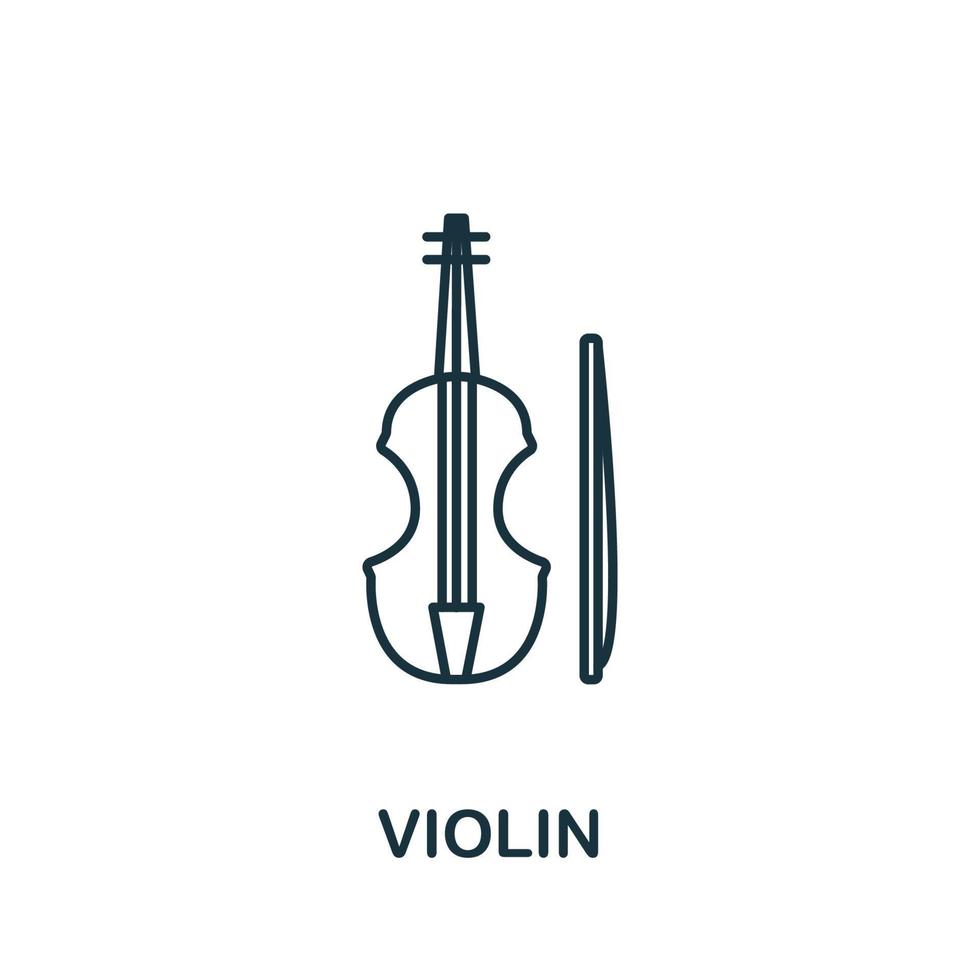 fiol ikon från musik samling. enkel linje fiol ikon för mallar, webb design och infographics vektor