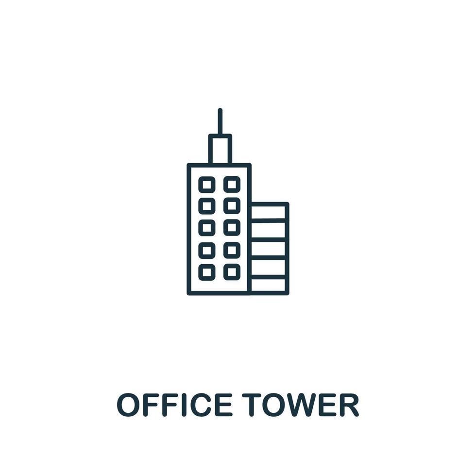 kontor torn ikon från kontor verktyg samling. enkel linje kontor torn ikon för mallar, webb design och infographics vektor