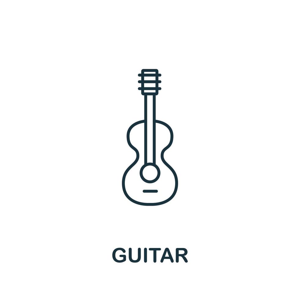 Gitarrensymbol aus der Musiksammlung. einfaches Gitarrensymbol für Vorlagen, Webdesign und Infografiken vektor