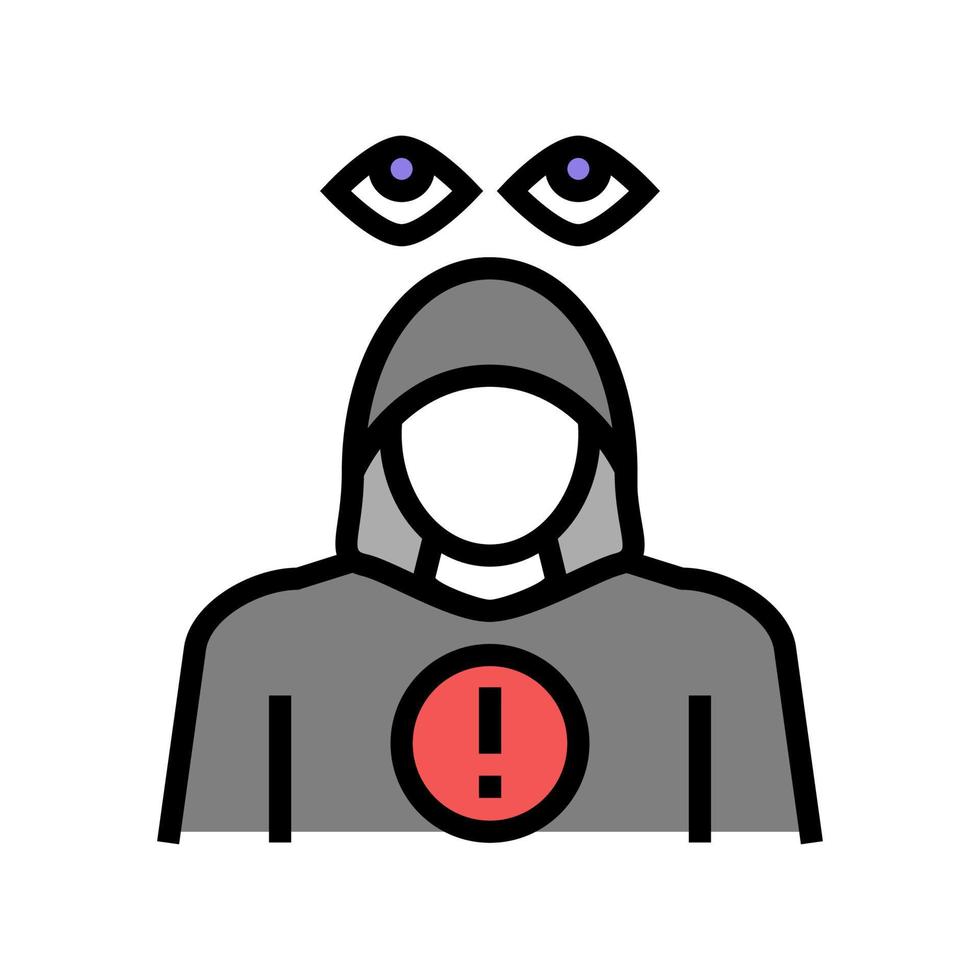 Stalking Kriminalität Farbe Symbol Vektor Illustration