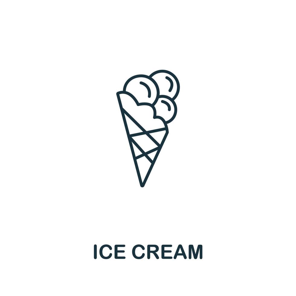 Eiscreme-Symbol aus der Fastfood-Kollektion. einfaches Linienelement-Eissymbol für Vorlagen, Webdesign und Infografiken vektor