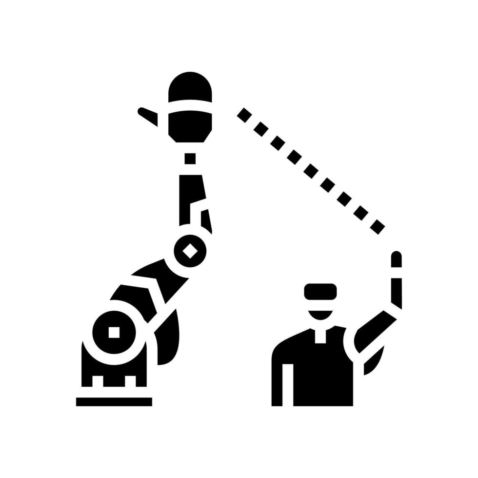 teleoperierte Roboter-Glyphen-Symbol-Vektor-Illustration vektor