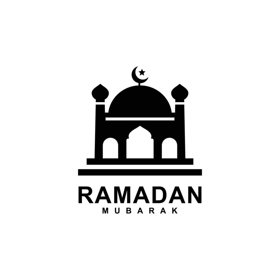 ramadan logotyp. moské enkel platt logotyp vektor illustration