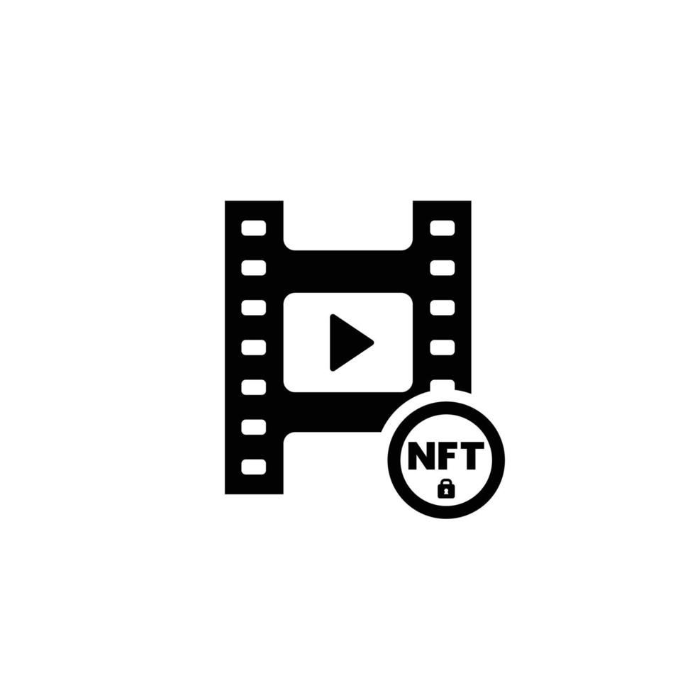 film nft enkel platt ikon vektor