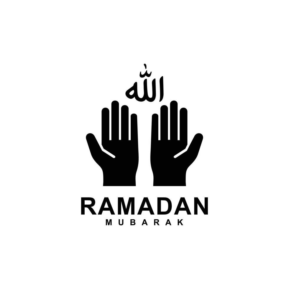 ramadan logotyp. islamic be enkel platt ikon vektor illustration