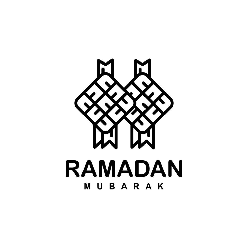 ramadan logotyp. Ketupat ikon vektor illustration