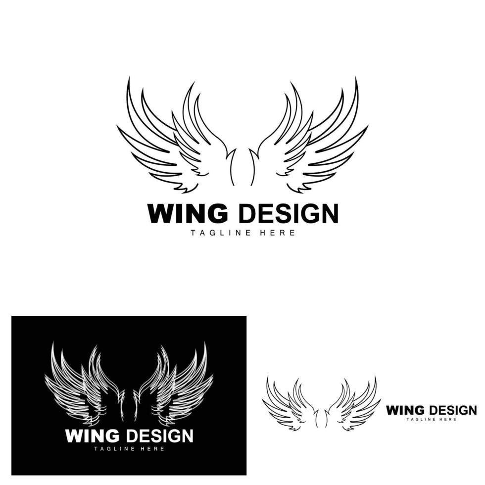 vingar logotyp, fågel Fenix logotyp, fågel vinge vektor, mall illustration, vinge varumärke design vektor