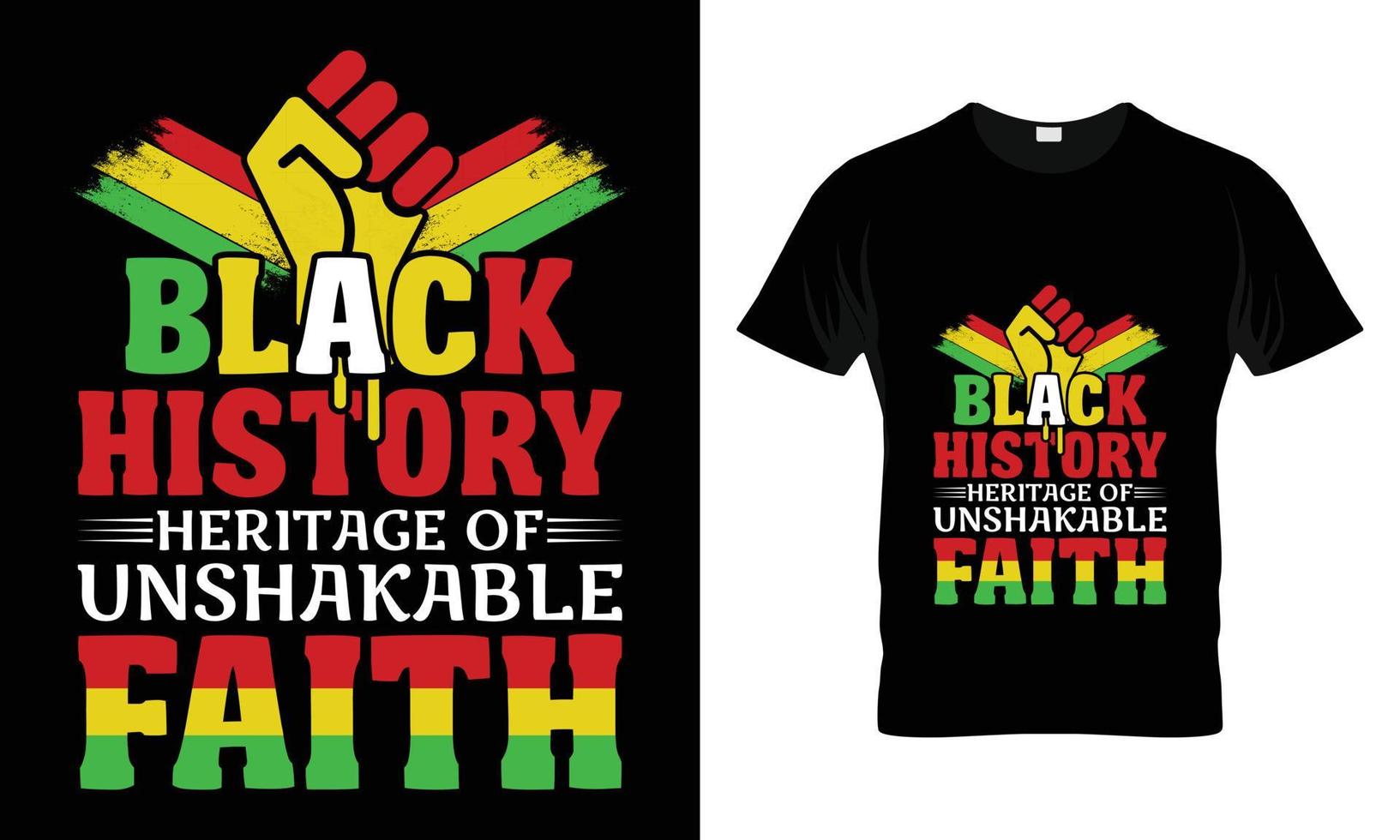 svart historia arv av orubblig t-shirt design vektor