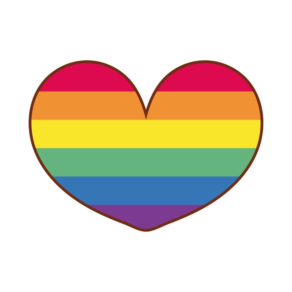 hjärta med gay pride-ränder vektor