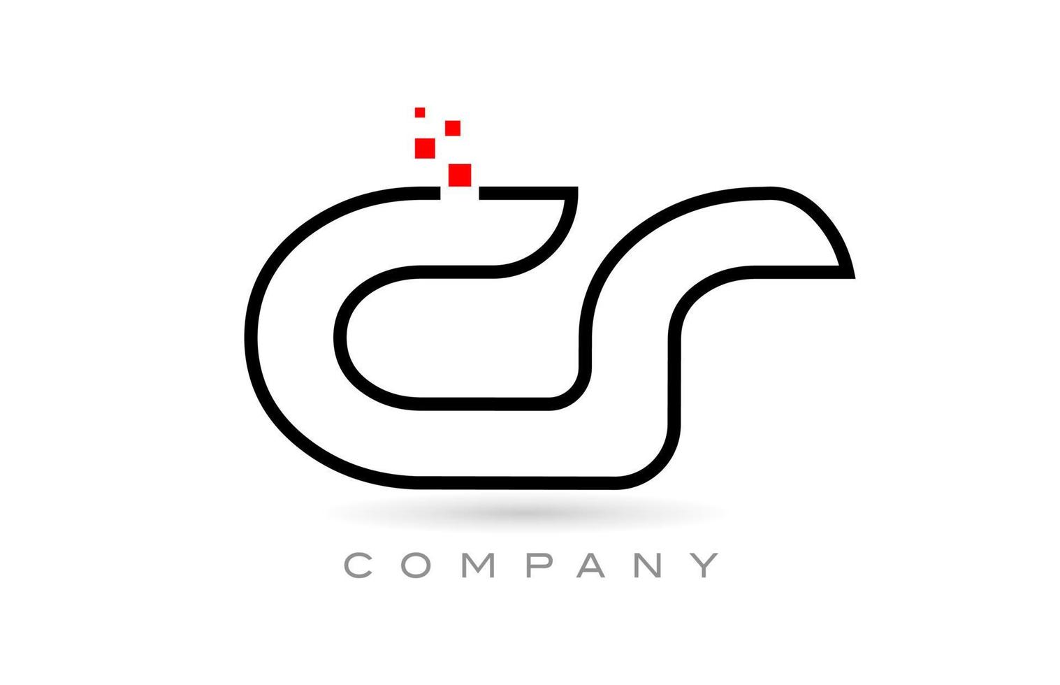 cr verbundenes Alphabet-Buchstaben-Logo-Symbol-Kombinationsdesign mit Punkten und roter Farbe. kreative Vorlage für Unternehmen und Unternehmen vektor