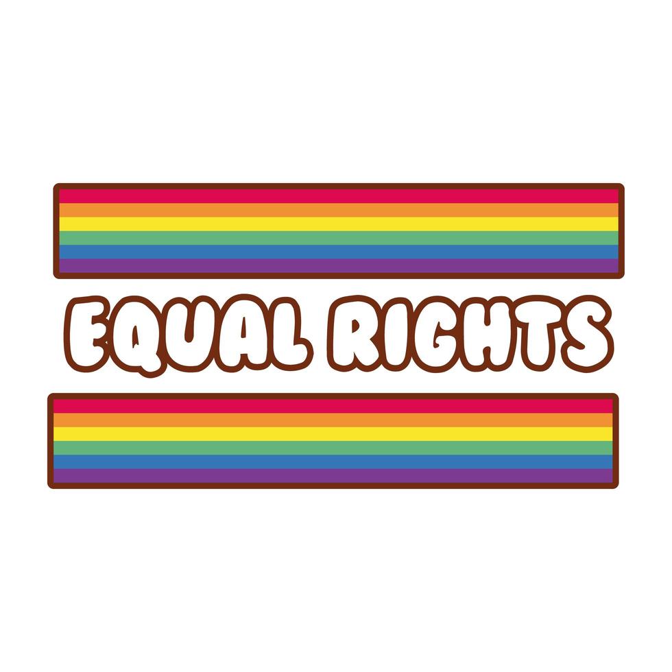 lgbtiq flagga med lika rättigheter bokstäver vektor