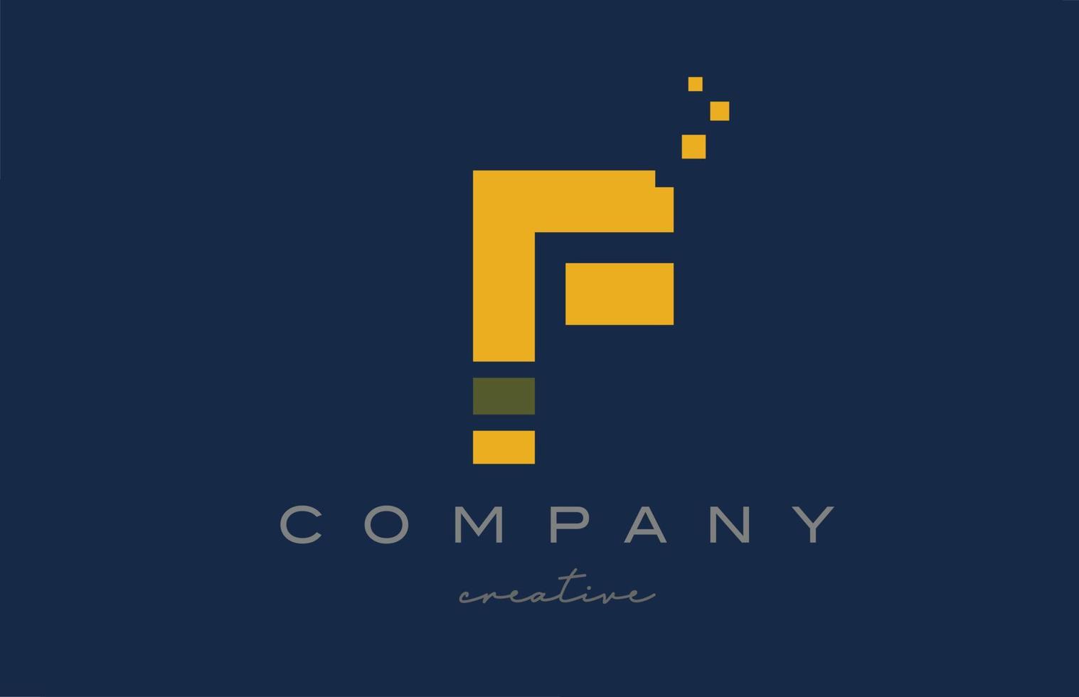 gul prickar f alfabet brev logotyp ikon design. mall design för företag eller företag vektor