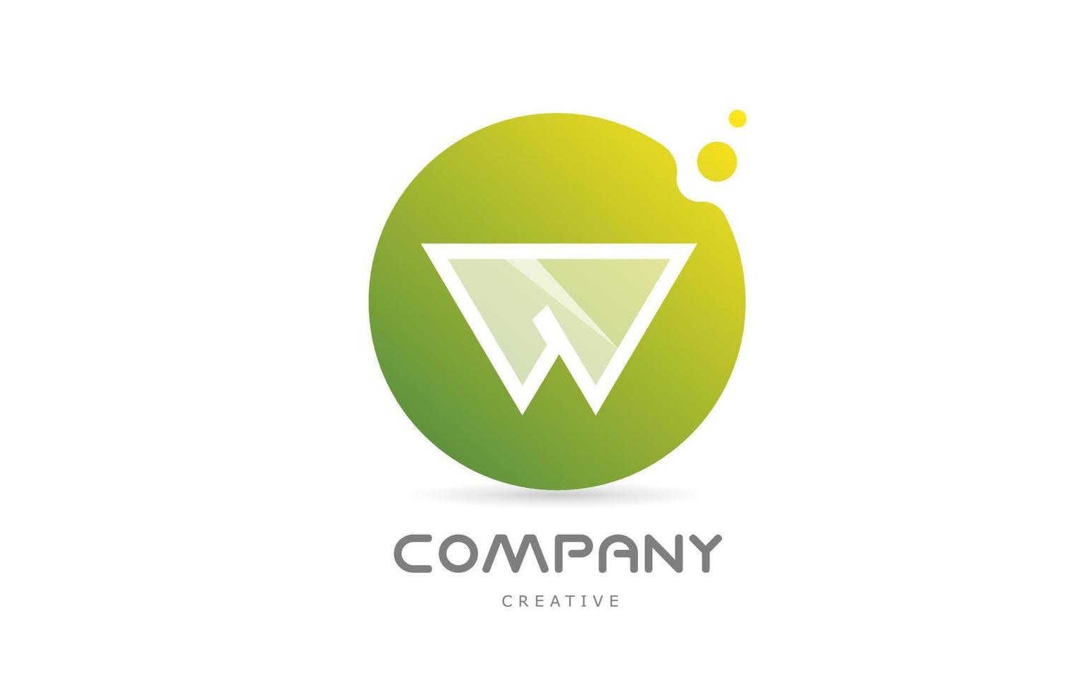 grön prickar w alfabet brev logotyp ikon med vit genomskinlighet. kreativ mall för företag vektor