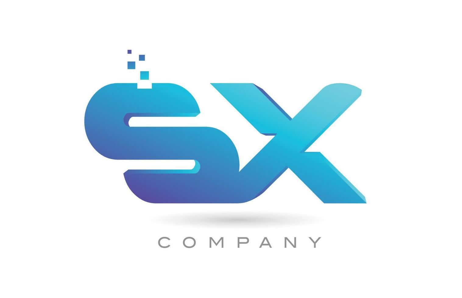 sx-Alphabet-Buchstaben-Logo-Symbol-Kombinationsdesign. kreative vorlage für geschäft und unternehmen vektor