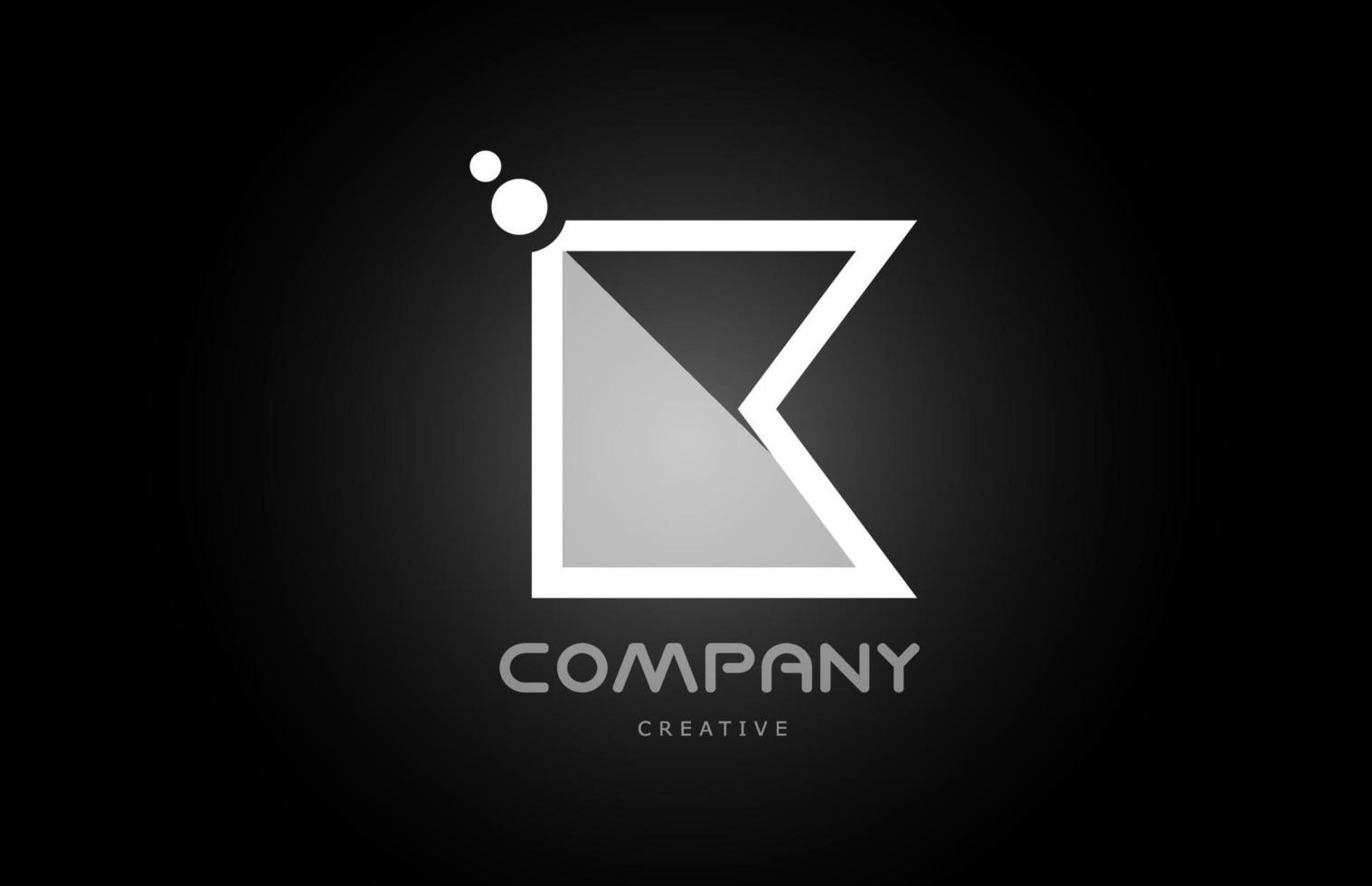 k Schwarz-Weiß-Buchstaben-Logo-Symbol mit Punkten. kreative Vorlage für Unternehmen und Unternehmen vektor