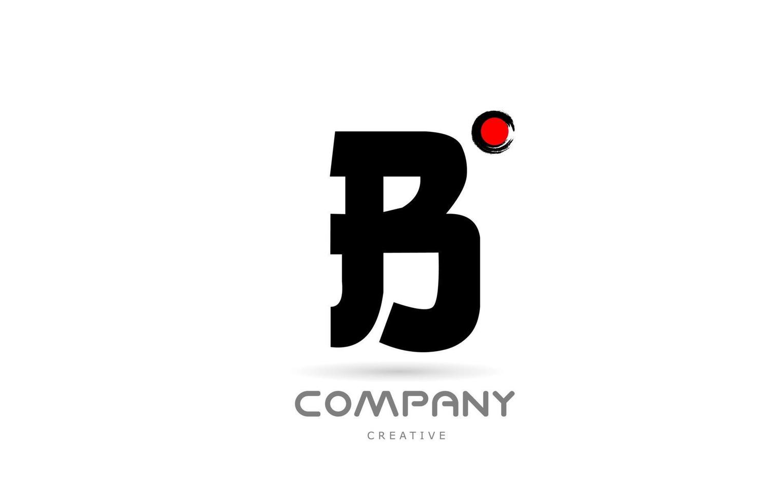 enkel svart och vit b alfabet brev logotyp ikon design med japansk stil text. kreativ mall för företag och företag vektor