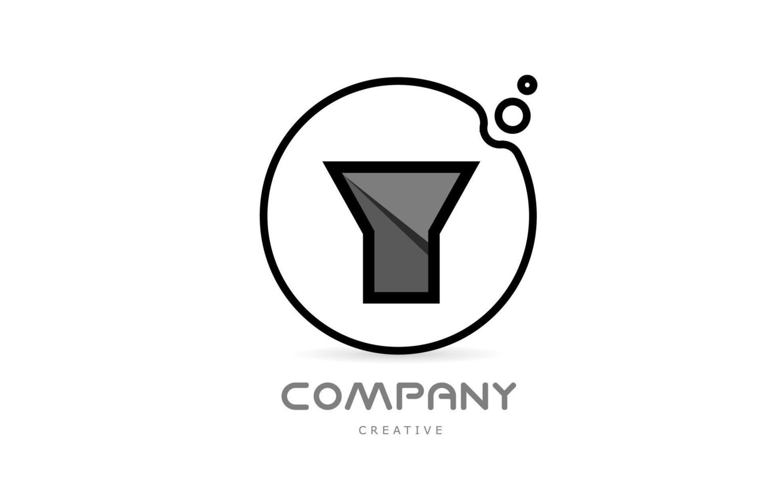 y svart och vit geometrisk alfabet brev logotyp ikon med cirkel. kreativ mall för företag och företag vektor