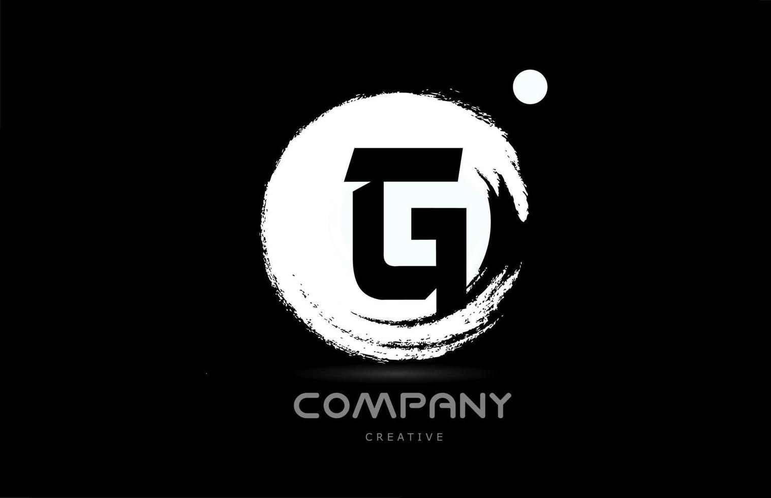 g Grunge-Alphabet-Buchstaben-Logo-Icon-Design mit japanischer Schrift in Schwarz und Weiß. kreative Vorlage für Unternehmen und Unternehmen vektor