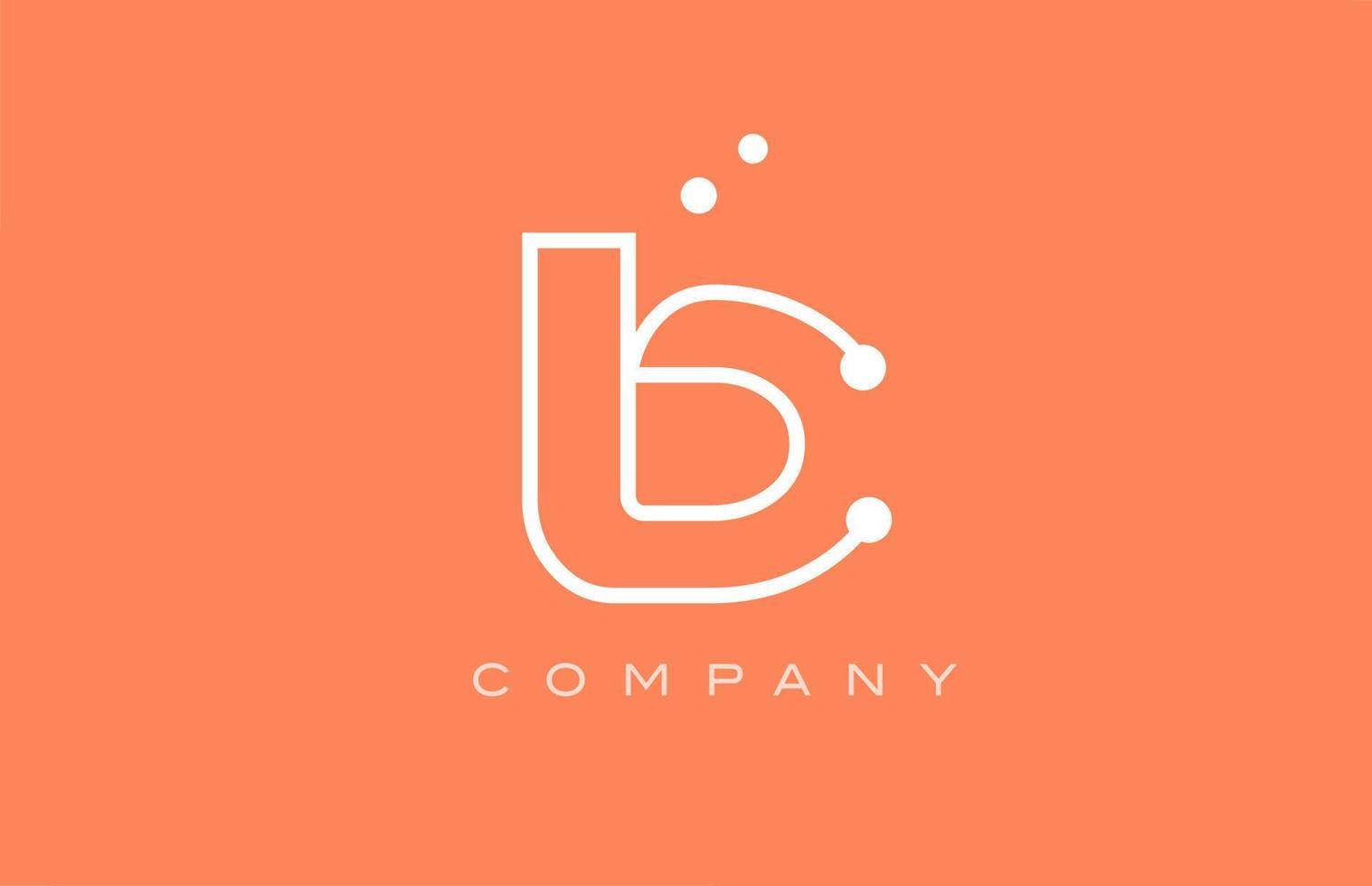 b orange weiße Punktlinie Alphabet Buchstabe Logo Icon Design. kreative vorlage für geschäft und unternehmen vektor