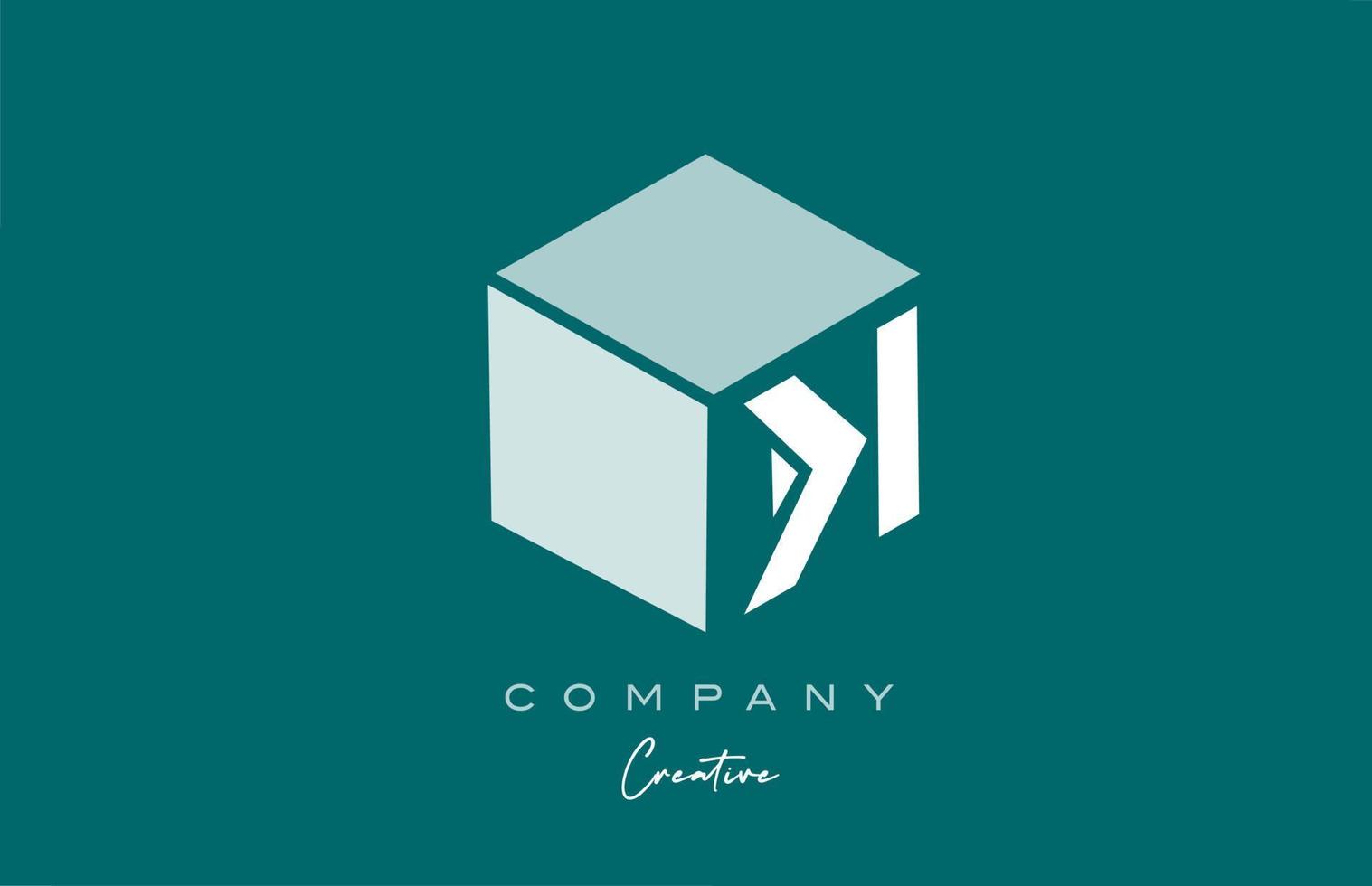 kub k tre brev kub alfabet brev logotyp ikon design med grön pastell Färg. kreativ design mall för företag och företag vektor