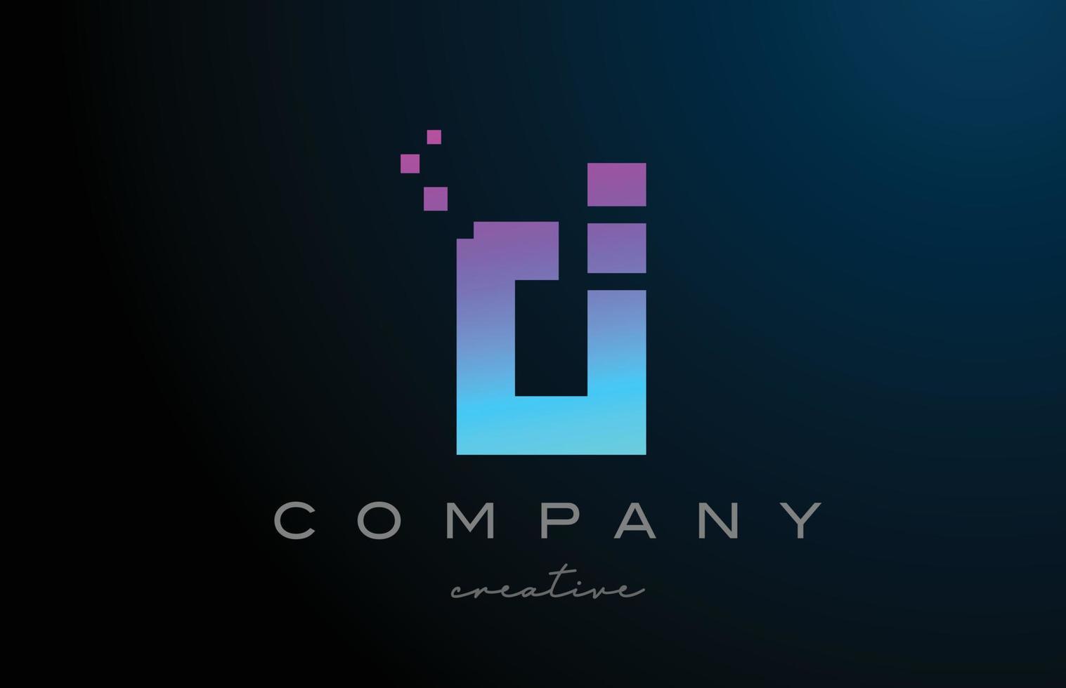 rosa blaue punkte d alphabet buchstabe logo icon design. Vorlagendesign für Unternehmen oder Geschäftsidee vektor