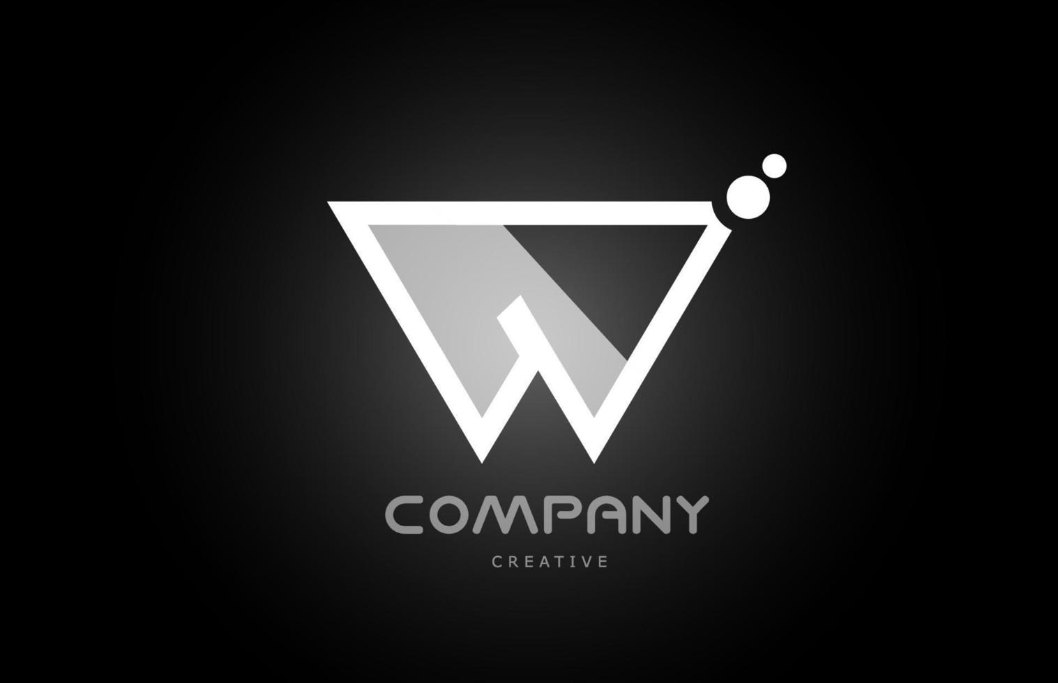 w Schwarz-Weiß-Buchstaben-Logo-Symbol mit Punkten. kreative Vorlage für Unternehmen und Unternehmen vektor