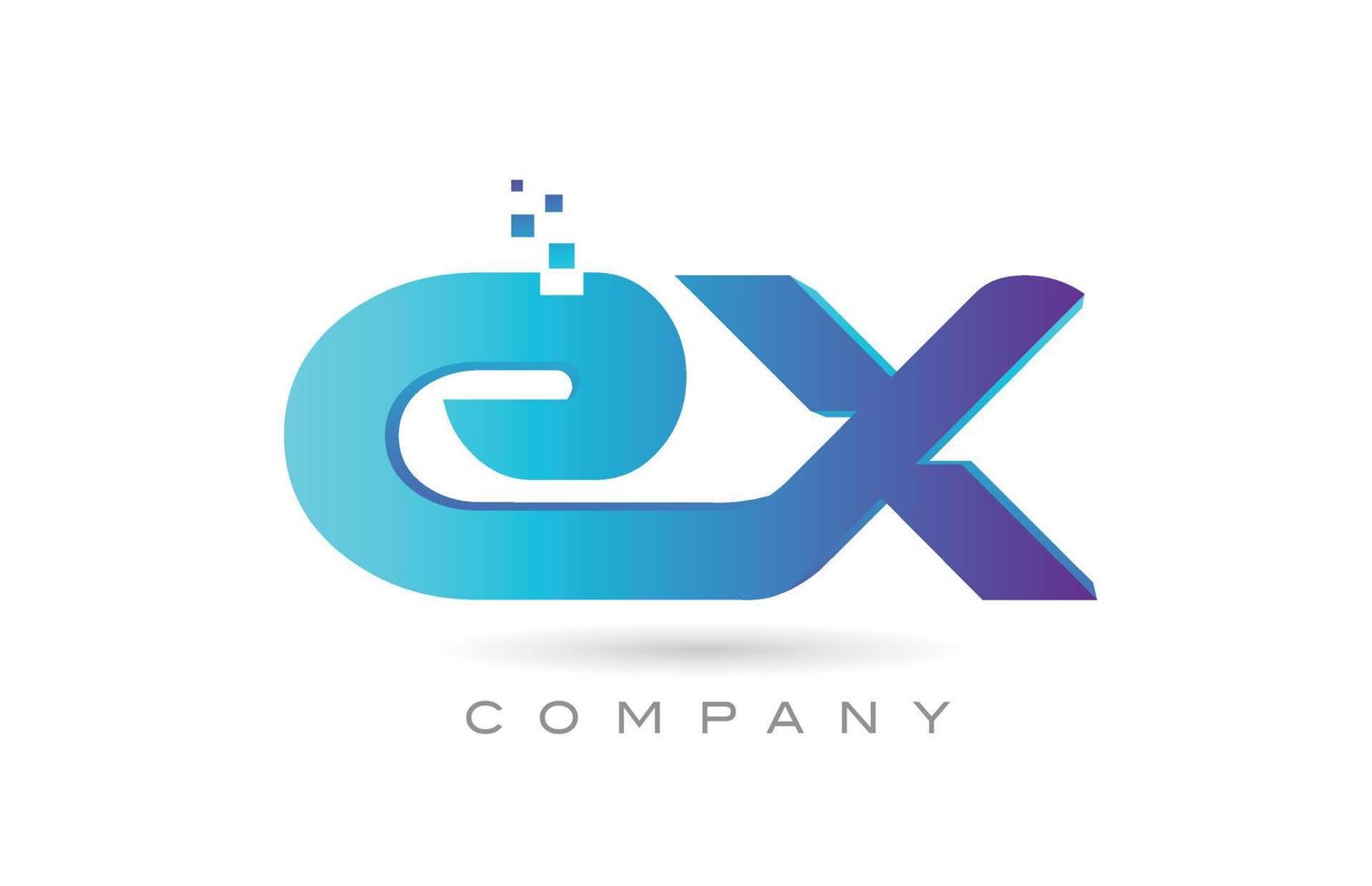 ex alfabet brev logotyp ikon kombination design. kreativ mall för företag och företag vektor