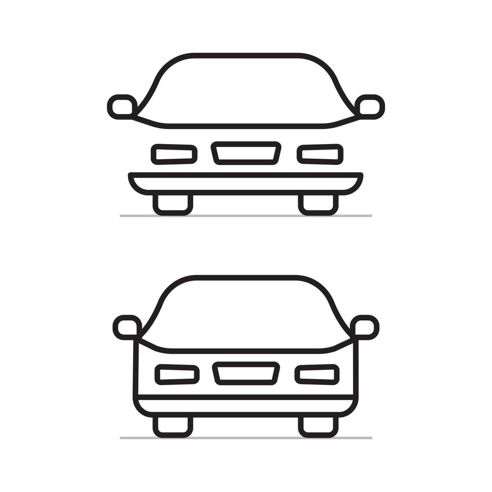 bil platt vektor ikon uppsättning med svart och vit Färg, illustration isolerat, silhuett för webb och mobil appar