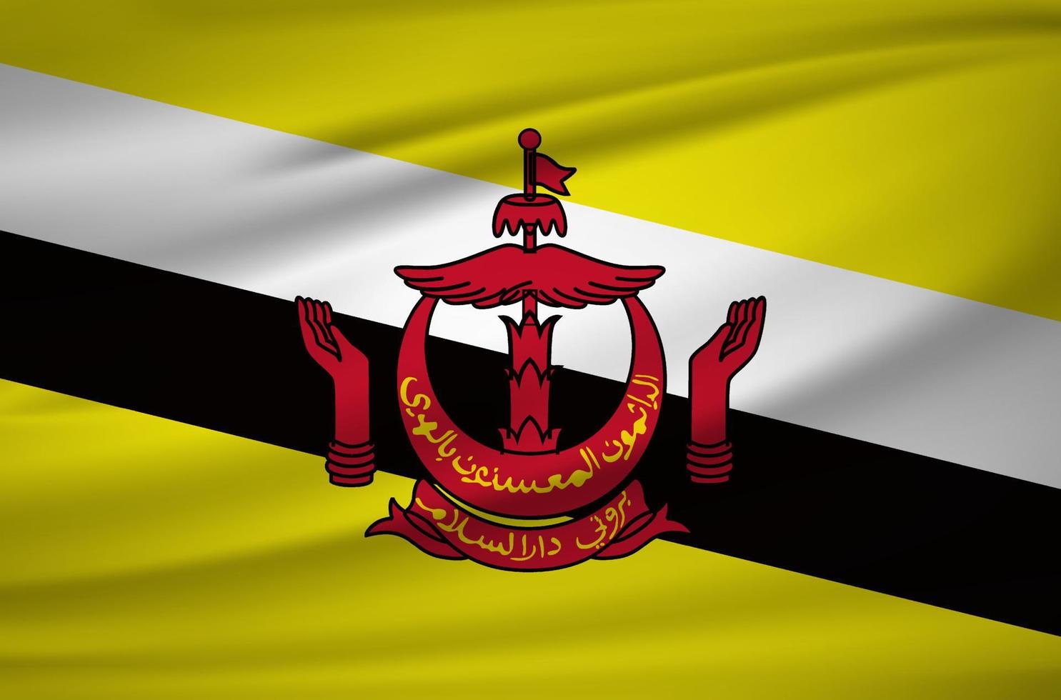 realistischer brunei-darussalam-flaggendesign-hintergrundvektor. brunei darussalam unabhängigkeitstag design vektor